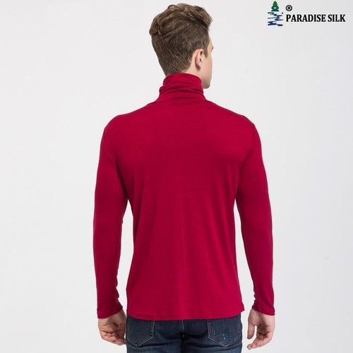 Maglione da uomo colletto alto misto seta cashmere collo di tartaruga per stratificazione invernale - Foto 2 di 6
