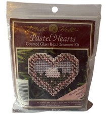 Mill Hill Pastel Hearts Counted Glass Bead Kit 27  X 23  