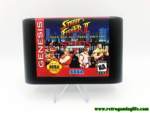 Street Fighter 2 in Streets of Rage 2 Air Combo Edition Sega Genesis Spielkassette