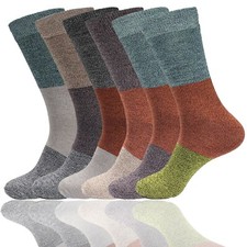 Men's Rayon from Bamboo Fiber Classic Casual Crew Vintage 3 Color Strip - 4 Pack