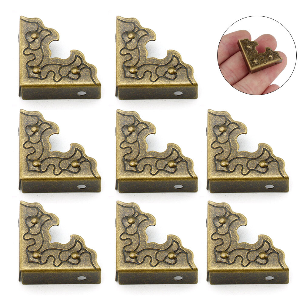 8pcs Vintage Furniture Corner Protector Guard Cabinet Jewellery Box Edge Cover