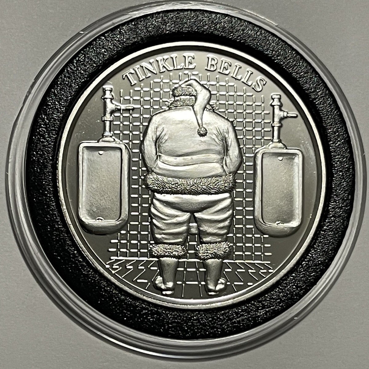 Tinkle Bells Santa Satire Holiday Rare Coin 1 Troy Oz .999 Fine