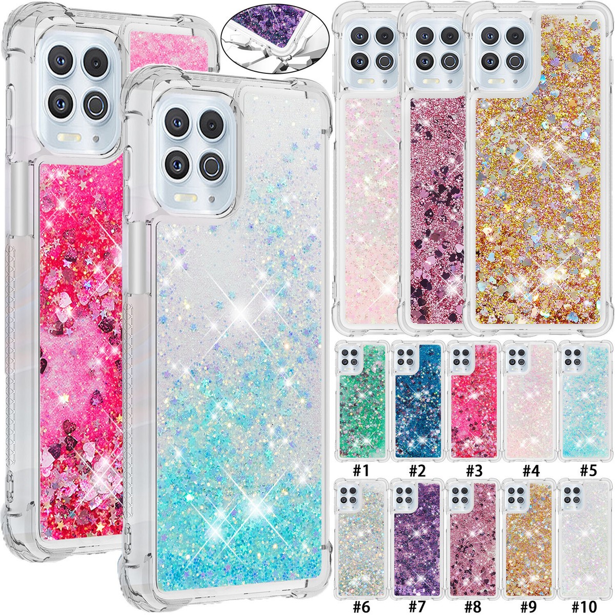Liquid Sparkly Glitter Case Cover For Motorola Moto G30 G Stylus