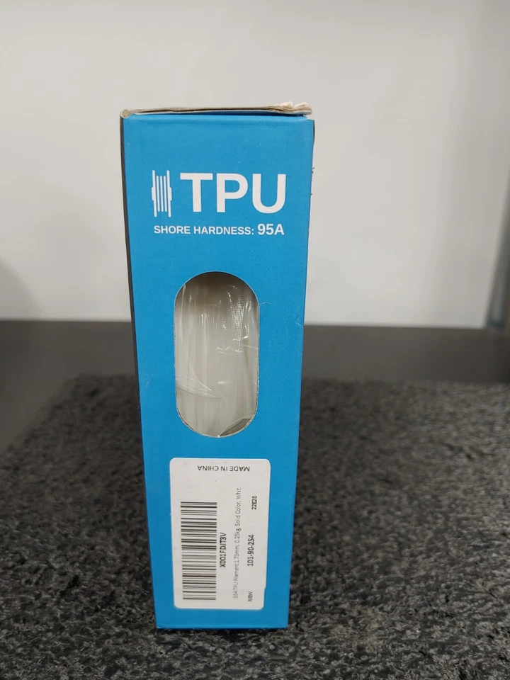 SAIN SMART 101-90-254 95A TPU Filament 1.75mm 0.25kg White 3D Printer Filament - Image 2 of 4