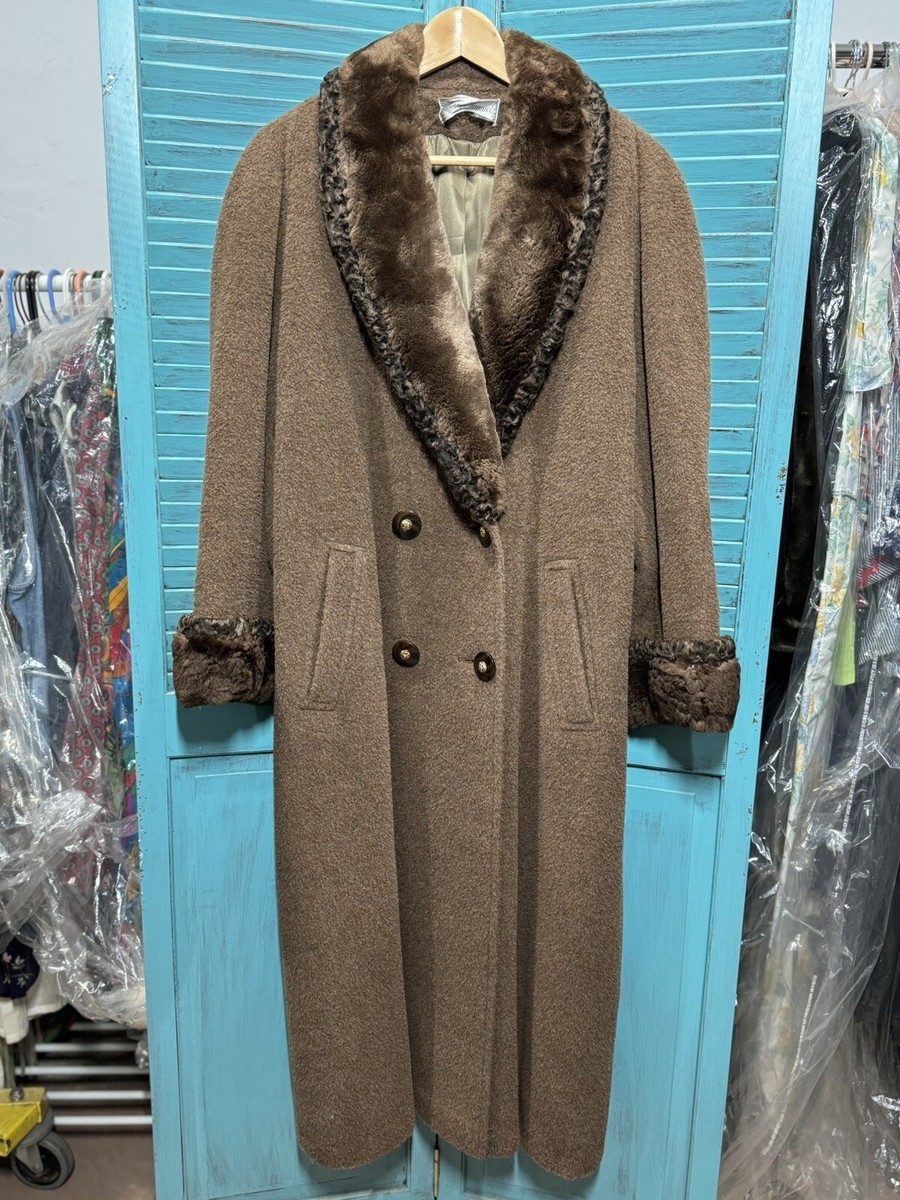 Irving Samuel Wool Coat W/ Fur Trim | eBay
