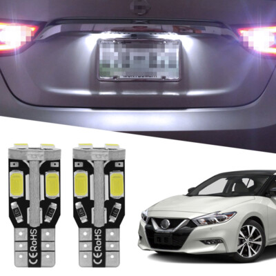 2 Xenon White 168 2825 LED License Plate Light Bulbs for 2000-2023 Nissan Maxima