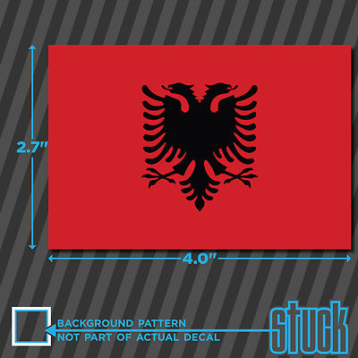 Adesivo Stemma Albanese – Bandiera Albania ALB Vinile Auto-adesivo, 2.68x4.00 Pollici