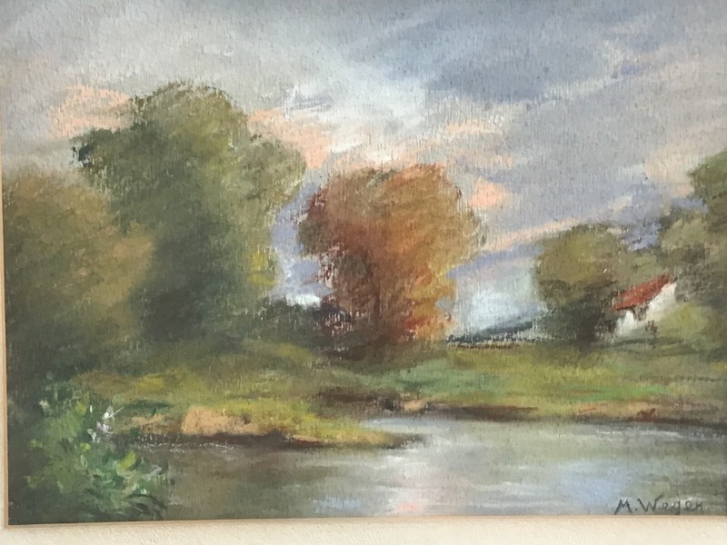  MARIE WEGER, 3 original paintings, signed, framed, listed artist 