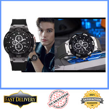 Men's Large Dial Watch Sports Quartz Casual Fashion Silicone Band Wristwatch