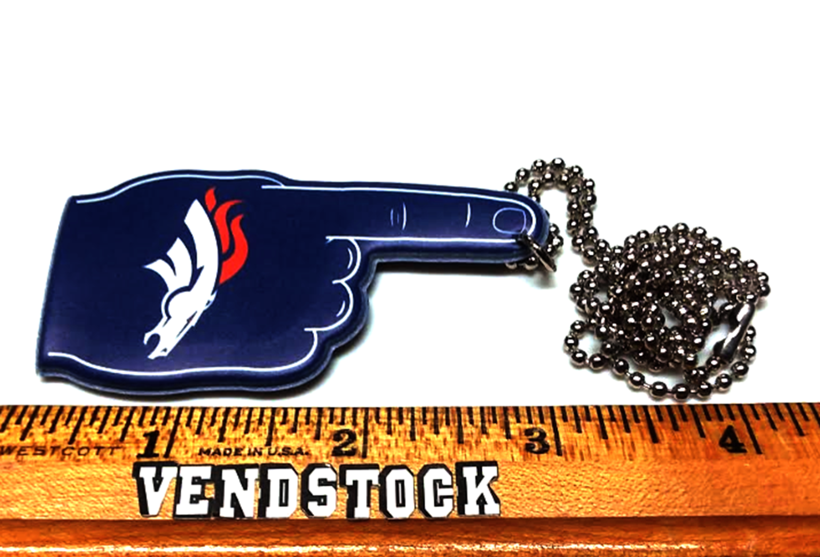 DENVER BRONCOS NFL PENDANT WERE 1 FINGER 21" CHAIN FOAMLINED VINYL 2 SIDES eBay