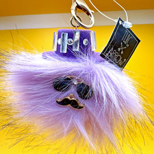 Lot of 6 Fluffy Pom Pom Keychains/ Bag Charms- Multicolor Faux Fur