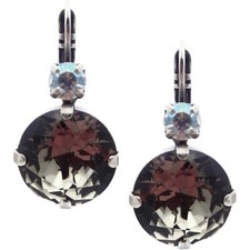 Mariana Ice Silver Earrings in Large Dark Grey with Moonlight Crystal 512 NWT