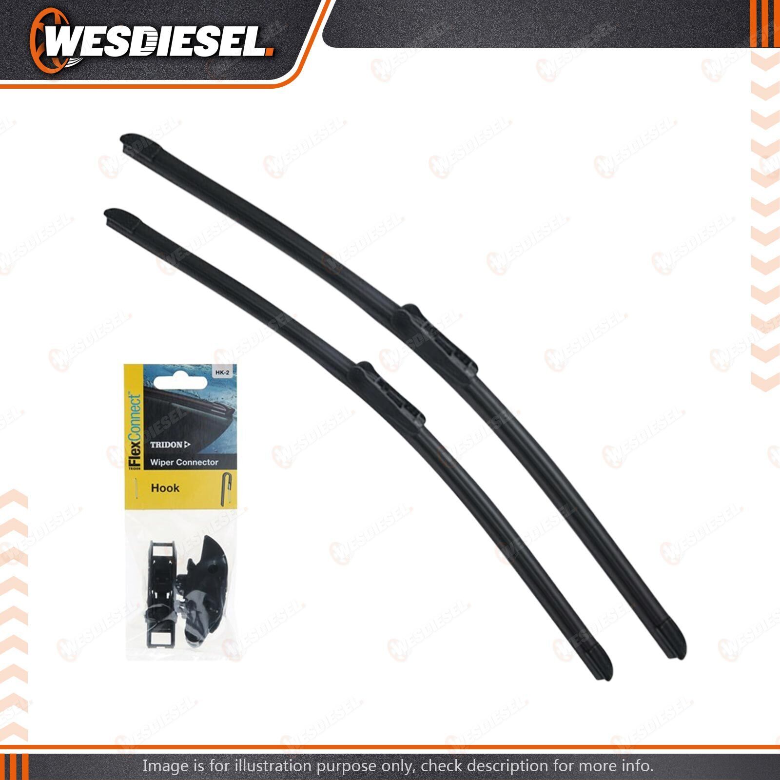 Tridon FlexConnect Wiper Blade & Connector Set fits BMW X5 F15 F85 X6 ...
