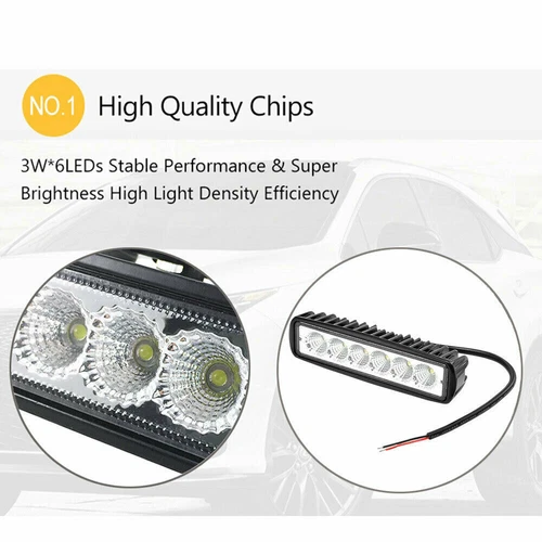 4 x Auto LED Licht Bar 12V 18W 6000K Arbeit Licht Für Auto Motorrad Lkw Anhänger - Bild 4 von 10