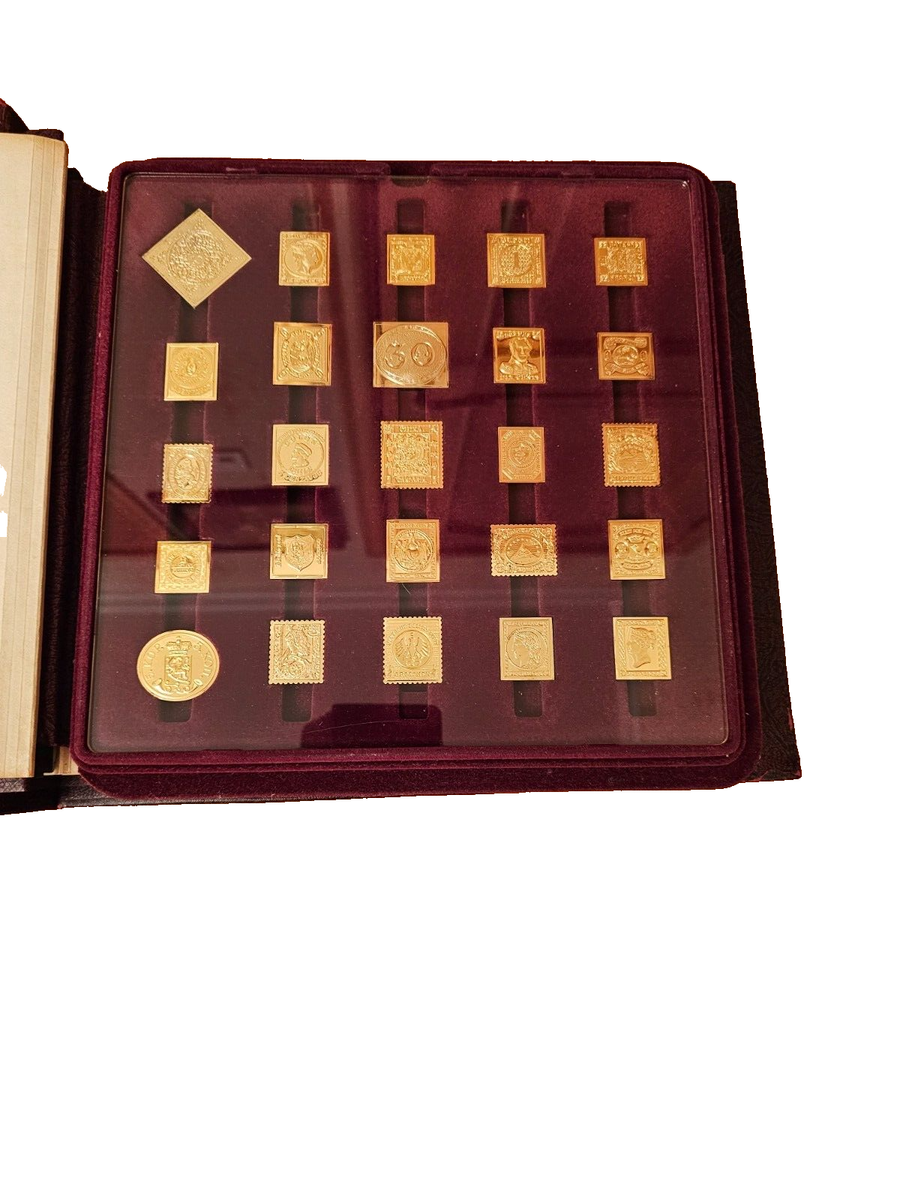 Franklin Mint World's First Stamps Gold on Sterling Silver 73