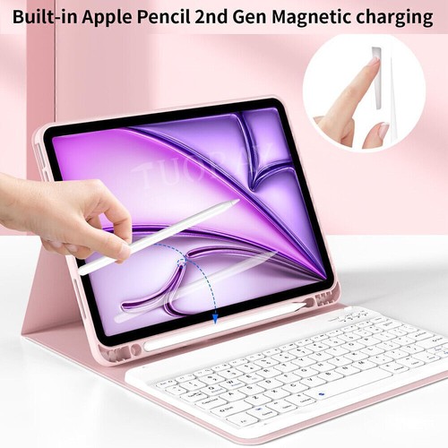 For iPad 6/7/8/9/10/11th 11" A16 2025 Gen Pro Air 11 M3 Bluetooth Keyboard Case - Picture 11 of 62