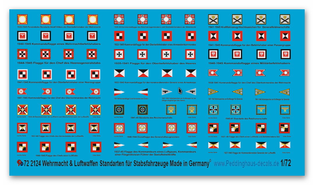 Peddinghaus-Decals 1/72 2124 Wehrmacht And Luftwaffe