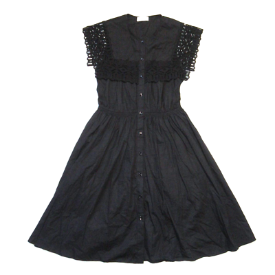 Sandro Mid-length cotton dress with lace inset Sandro Mid-length cotton dress with lace inset