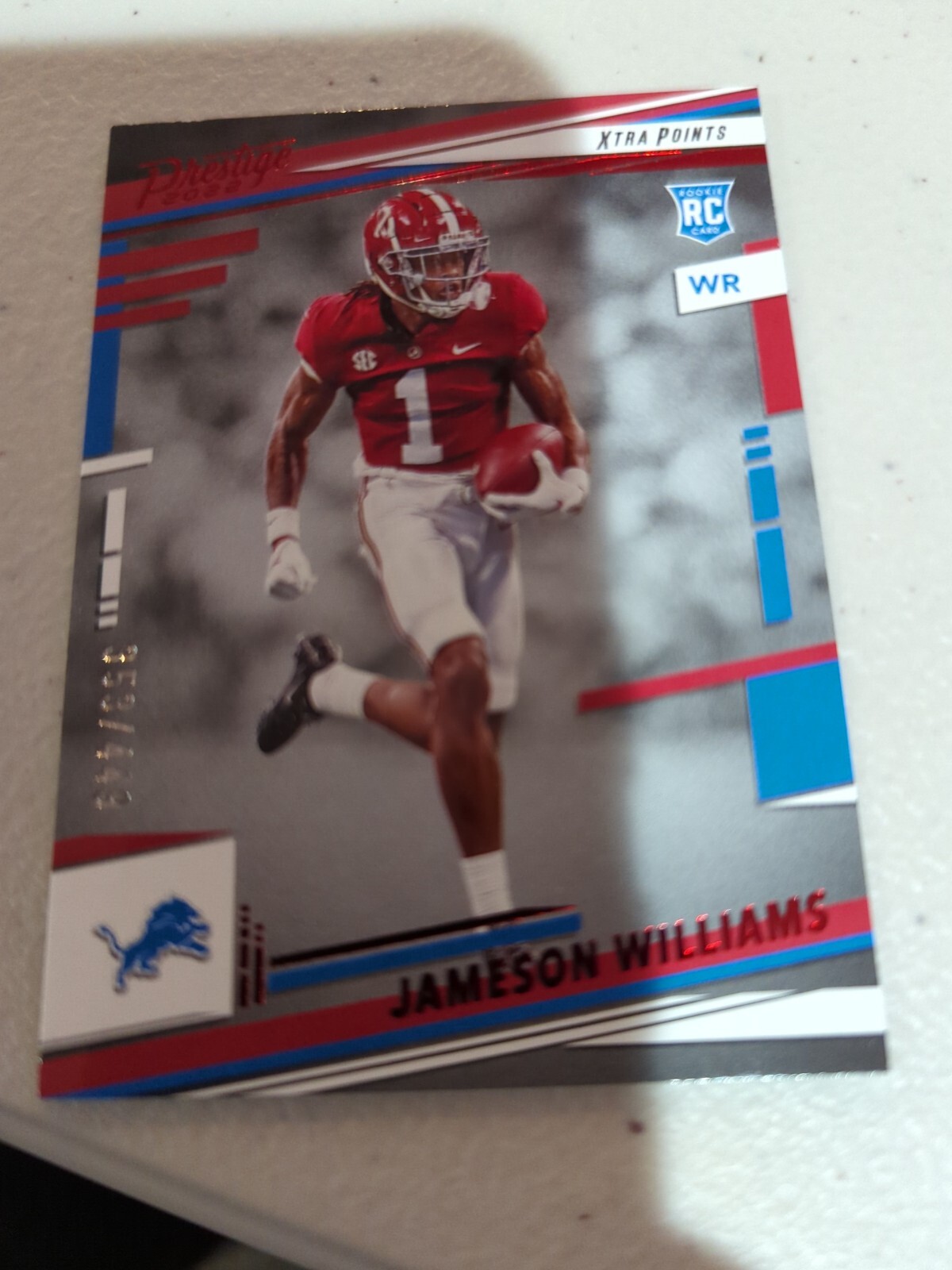2022 Panini Prestige Football, Jameson Williams RED XTRA POINTS RC /449, #307🔥