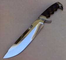 WOW CUSTOM HANDMADE CARBON STEEL HUNTING BOWIE KNIFE WOODEN HANDLE SHEATH