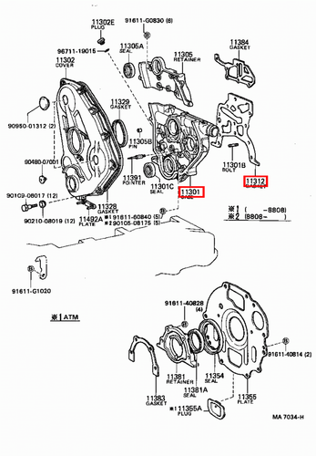 Genuine Hiace LXH22 LXH18 LXH12 LH184 5L 2L Timing Gear Cover Case w Gasket - Picture 16 of 20
