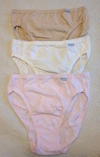 Jockey Women sz 6 Underwear Elance Cotton French Cut 3 Pk Pink Ivory Tan NWOT