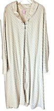 Vintage Sorenda Quilted Ivory Robe Midi Size 4X Soft Pockets Warm Cozy EUC