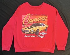 GM Chevrolet Camaro Official Graphic Red Sweatshirt Pullover Sz Large L