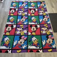 Vtg Walt DIsney Mickey Minnie Mouse Donald Duck Goofy Twin Bed Flat Sheet USA