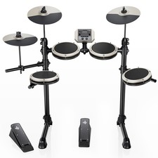 Donner DED-80 Electronic Drum Set 4 Mesh Pads 180 Sounds Throne Headphones White