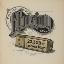 Houston TX Sanborn Maps TIFF Harris County 1885-1907 USB History/Genealogy