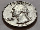 1964 Washington Quarter • 90% Silver • Strong Detail NMM   X52