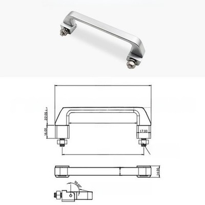 Schwerlast 304 SS Klappgriff 110 mm 90 Grad mit rutschfestem Gummigriff
