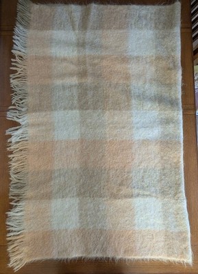 Vintage St Albans Loch Maree Pure Australian Mohair Blanket Throw 55X73 Yellow