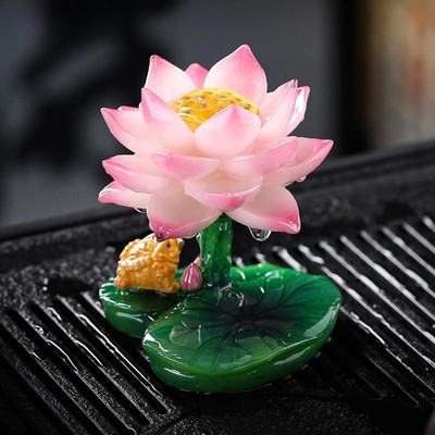 Lotus Golden Toad Color Change Resin Tea Pet 8.8cm Tea Play Kung Fu Tea Set