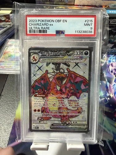 2023 POKEMON OBF EN-OBSIDIAN FLAMES ULTRA RARE #215 CHARIZARD EX PSA 9