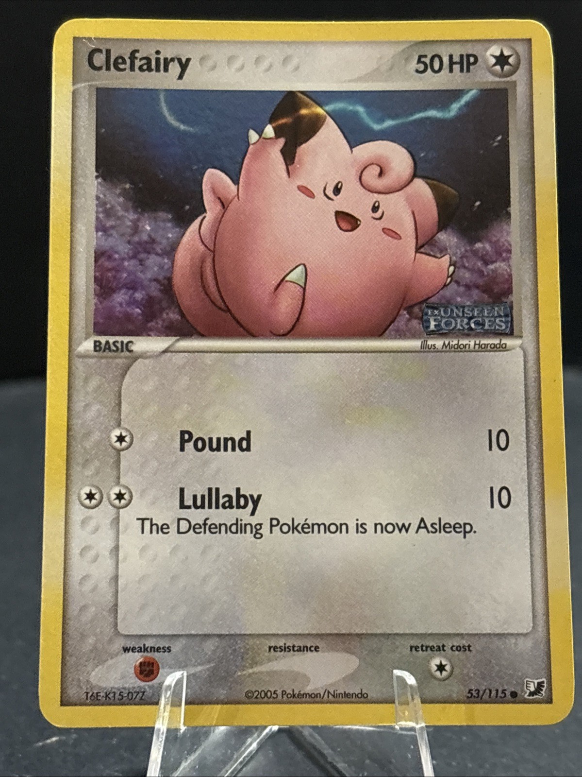 Clefairy 53/115 Unseen Forces Common Near Mint Pokemon CARD TCG Rev Holo Stamp