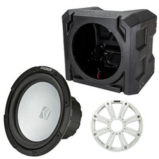 Kicker 45KM104 10" Marine Subwoofer, 4-Ohm, White LED, SSV Universal Box