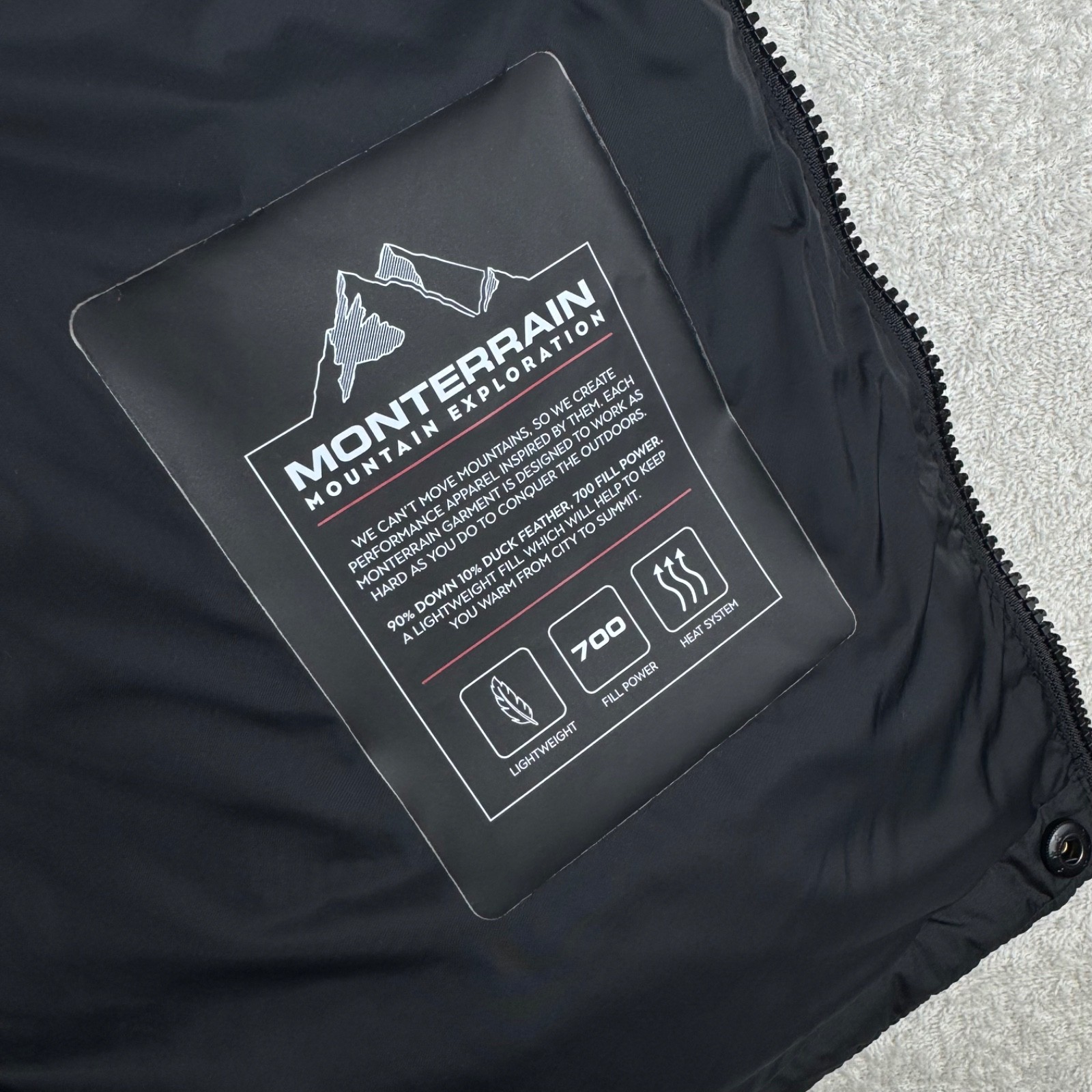 Monterrain Explorer Down Puffer Jacket Men S Black Hooded 700 Fill Lightweight image 5