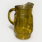 Vintage Anchor Hocking Amber Glass Cottage Core Pitcher w/ Ice Lip, Handle
