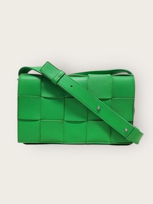 Bottega Veneta Umhängetasche grün gewebt Intrecciato Kassette 156683919 [U]