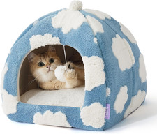 Lesure Cute Cat Beds for Indoor Cats - 2 in 1 Cat Cave Bed for Kittens and Small