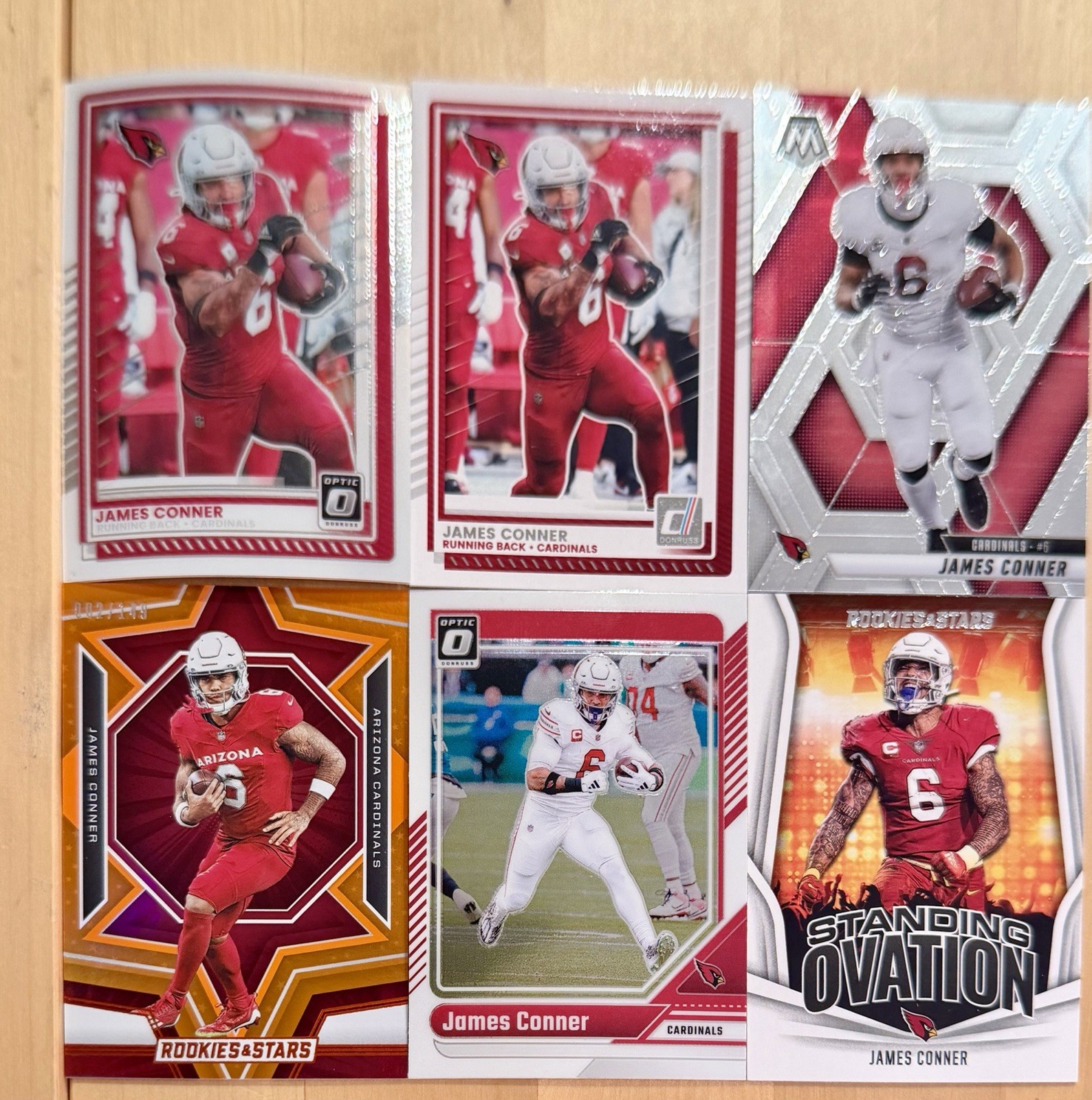 James Conner 6 Card Lot /149 Donruss Optic Mosaic Rookies & Stars Cardinals