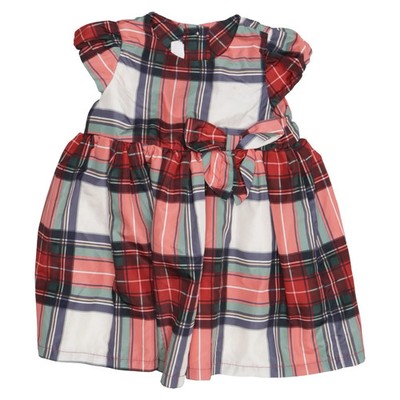 H&M, Kleid, Größe: 74, Rot/Mehrfarbig, Elasthan/Polyester, Karo, Mädchen #wtx