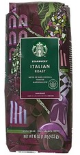 New Starbucks Italian Whole Bean Coffee Dark Roast 1lb / 453g Bag