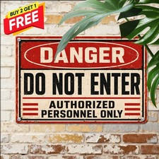 Danger Do Not Enter Warning Sign Frameless Caution Metal Decor Plaque