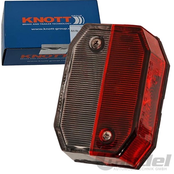 Knott Umrissleuchte Rot/Weiss Flexipoint I AnhÄNger Begrenzung Mit Dc-Anschluß-image