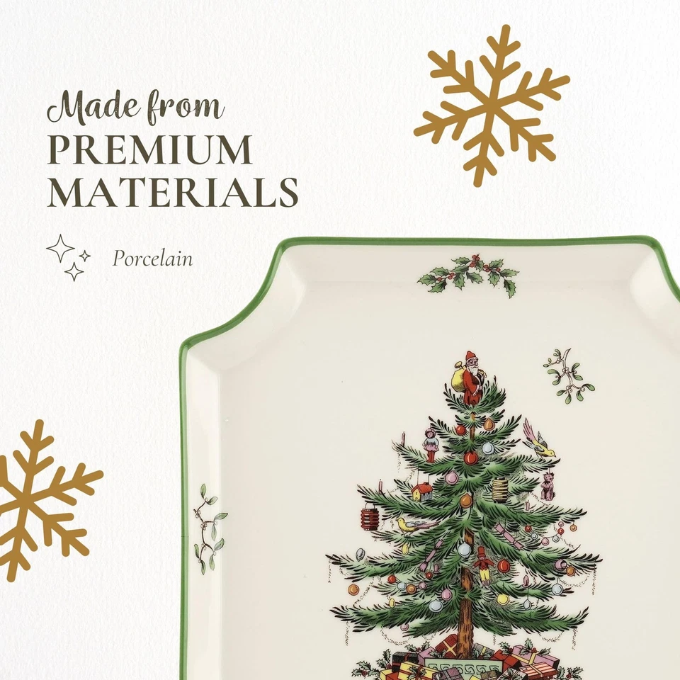 Christmas Tree Canape Plate - 8" Holiday Serving Dish for Appetizers, Dessert... - Image 4 of 4