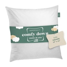 12x12 Throw Pillow Insert, Down Feather Fill, 100 Cotton Cover, Made in US...