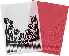 3-D Textured Impressions Background Embossing Folder, Rose Flower Bow Stripe Pat